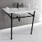 Fauceture KVPB3722710 37-Inch Console Sink with Stainless Steel Legs (Single Faucet Hole), White/Matte Black KVPB3722710 - alternate 2